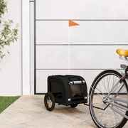 vidaXL Reboque bicicleta p/ animais tecido oxford/ferro preto