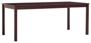 vidaXL Mesa de jantar 180x90x73 cm madeira de pinho castanho-escuro