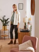 Jeans flare, entrepernas 65 cm, para grávida cinzento escuro liso