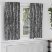 vidaXL Cortinas de Veludo 2 peças com Ilhós Cinza 175 x 140 cm