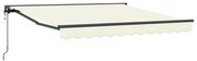 vidaXL Toldo Retrátil Creme 350 x 250 cm Poliéster e Metal