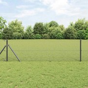 vidaXL Cerca de Fio Soldado com 13 Postes Cinzento 0.6x25 m Aço