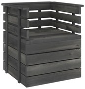 vidaXL Cadeira com braços para jardim pinho maciço cinzento-escuro