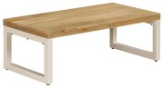 vidaXL Mesa de centro 100x50x35 cm madeira de mangueira maciça e aço