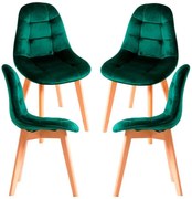 Pack 4 Cadeiras Kelen Veludo - Verde