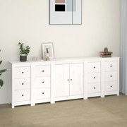 vidaXL Aparador 230x35x80 cm madeira de pinho maciça branco