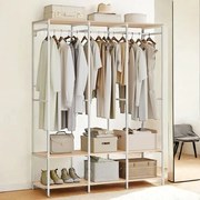 Guarda-roupa aberto 40 x 141 x 180 cm bege + branco