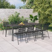 vidaXL Mesa de jardim 200x100x71 cm aço antracite