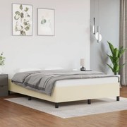 vidaXL Estrutura de cama 140x200 cm couro artificial cor creme
