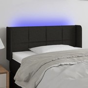 Cabeceira de cama c/ luzes LED tecido 83x16x78/88 cm preto