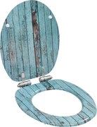 vidaXL Assento sanita c/ tampa de fecho suave MDF design madeira velha