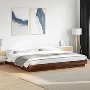 vidaXL Estrutura cama c/ luzes LED derivados madeira carvalho castanho