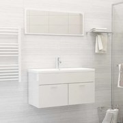 vidaXL Conj. móveis casa de banho derivados madeira branco brilhante