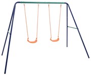 vidaXL Conjunto de baloiços com 2 lugares aço