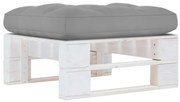 vidaXL Otomano de paletes para jardim pinho impregnado branco