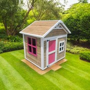 Casa de brincar para crianças 147  x 169  x 165 cm de madeira em painéis FLAM Rosa