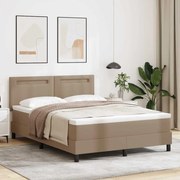 vidaXL Estrutura de Cama com Colchão Cappuccino 140 x 190 cm