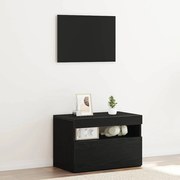 Móvel de TV vidaXL com Luzes LED Carvalho Preto 60x35x40 cm em Madeira de Engenharia