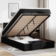 Estrutura de cama otomana com colchão 120x200 cm preta