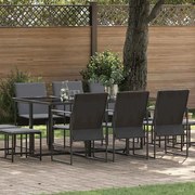 vidaXL Conjunto de Jantar de Jardim com 11 Peças e Almofadas em Aço e Tecido Textileno.