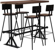 vidaXL Conjunto de bar 5 pcs madeira recuperada maciça