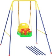 AIYAPLAY Baloiço de Jardim para Crianças de 9 Meses-8 Anos Baloiço para Bebé 3 em 1 de Aço Estrutura Portátil 128x155x157 cm Verde | Aosom Portugal