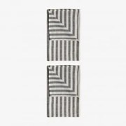 Conjunto De 2 Panos De Cozinha Em Algodão Edouard Cinza Antracite - Sklum