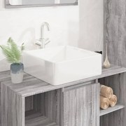 vidaXL Lavatório quadrado 37x37x13 cm cerâmica branco