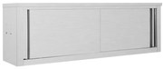 vidaXL Móvel parede cozinha portas correr 150x40x50 cm aço inoxidável