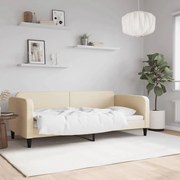 vidaXL Sofá-cama 90x200 cm tecido cor creme