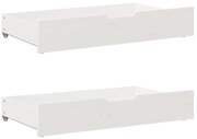 vidaXL Gavetas para cama 2 pcs 90x55x17 cm pinho maciço branco