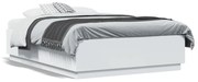 vidaXL Estrutura cama c/ luzes LED 120x190 cm derivados madeira branco