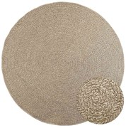 vidaXL Tapete ZIZUR Beige Ø 200 cm aspeto de juta interior e exterior