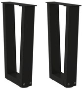 vidaXL Pés para mesa de centro em V 2 peças preto 28x(42-43,3) cm aço