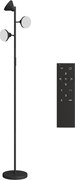 HOMCOM Candeeiro Led Candeeiros de Pé para Sala Dimmable 2700K-6000K 4150 Lm 3 Cabeças Rotativas Ø 25x170 cm Preto | Aosom Portugal