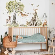 Autocolante de parede Woodland – Floresta mágica com animais felizes