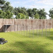 vidaXL Canil 13,31 m² aço prateado