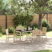 vidaXL Conjunto de jantar de 5 peças em bege, feito de rattan sintético