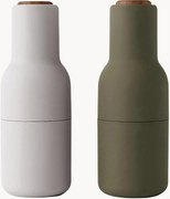 Moinhos de sal e pimenta com tampa em madeira de nogueira Bottle Grinder, conjunto de 2