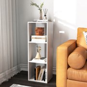 Estante aberta de 3 compartimentos para arrumação com kit anti-queda para escritório, quarto, sala de estar 35,5 x 33 x 103 cm Branco