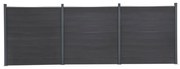 vidaXL Conjunto de painéis de vedação 526x186 cm WPC cinzento