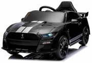 Carro elétrico para crianças Ford Shelby Mustang GT 500 Controlo remoto 2,4 GHz, Entrada USB, Luzes LED, Motor 2 x 30W, Licença ORIGINAL Preto