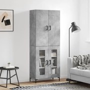 vidaXL Armário alto 69,5x34x180 cm derivados de madeira cinza cimento