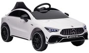 AIYAPLAY Carro Elétrico para Crianças Carro Mercedes AMG CLA 45 com Bateria 12V  Faróis LED Buzina e Música 110x61x45 cm Branco
