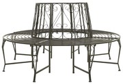 vidaXL Banco de jardim para árvore 160 cm aço