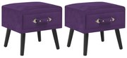 Mesas-de-cabeceira 2 pcs 40x35x40 cm veludo roxo-escuro