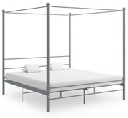 vidaXL Estrutura de cama com dossel 180x200 cm metal cinzento