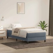 Cama com molas/colchão cinza-escuro 80x210 cm veludo