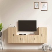 vidaXL Conjunto móveis de TV 4 pcs madeira processada carvalho sonoma