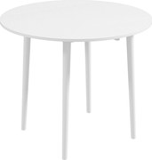 HOMCOM Mesa de Jantar Dobrável com 2 Abatentes Redonda Extensível Ø89xa73,5 cm para 4 Pessoas Branco | Aosom Portugal